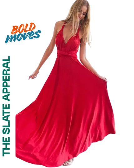 Women’s Elegant Multiway Wrap Maxi Dress – Convertible Boho Bandage Gown for Parties, Bridesmaids & Evenings