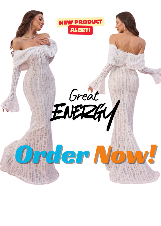 Suninheart Elegant White Lace Off-Shoulder Bodycon Maxi Dress | Long Sleeve Autumn Formal Gown 2025 | Wedding Guest & Evening Party Dress for Women