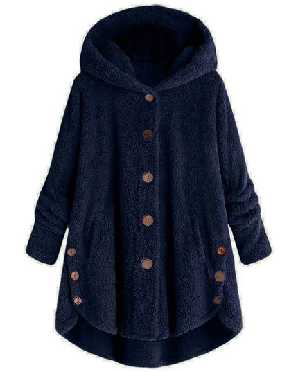 Fashion Trend Autumn and Winter Press-pleated Printed Turn-collar Long-sleeved Shirt Two-piece Furry Coat