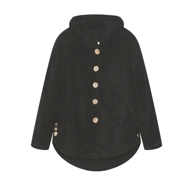 Fashion Trend Autumn and Winter Press-pleated Printed Turn-collar Long-sleeved Shirt Two-piece Furry Coat