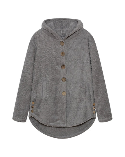 Fashion Trend Autumn and Winter Press-pleated Printed Turn-collar Long-sleeved Shirt Two-piece Furry Coat