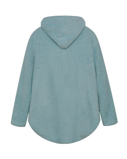 Fashion Trend Autumn and Winter Press-pleated Printed Turn-collar Long-sleeved Shirt Two-piece Furry Coat