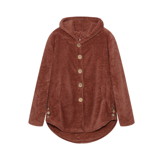 Fashion Trend Autumn and Winter Press-pleated Printed Turn-collar Long-sleeved Shirt Two-piece Furry Coat
