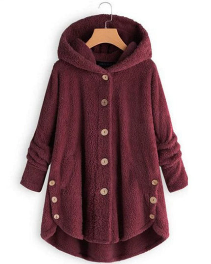 Fashion Trend Autumn and Winter Press-pleated Printed Turn-collar Long-sleeved Shirt Two-piece Furry Coat