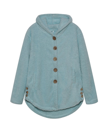 Fashion Trend Autumn and Winter Press-pleated Printed Turn-collar Long-sleeved Shirt Two-piece Furry Coat