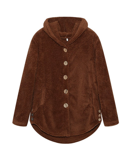 Fashion Trend Autumn and Winter Press-pleated Printed Turn-collar Long-sleeved Shirt Two-piece Furry Coat