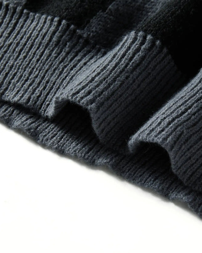 New Popular Autumn Winter Irregular Jacquard Pattern Pullover Sweater Casual Round Neck Contrast Color Knitted Men's Pullover