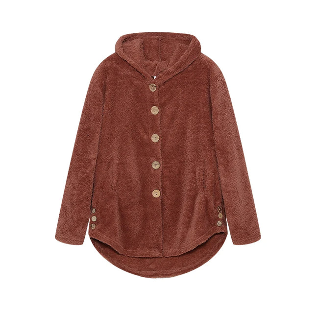 Fashion Trend Autumn and Winter Press-pleated Printed Turn-collar Long-sleeved Shirt Two-piece Furry Coat