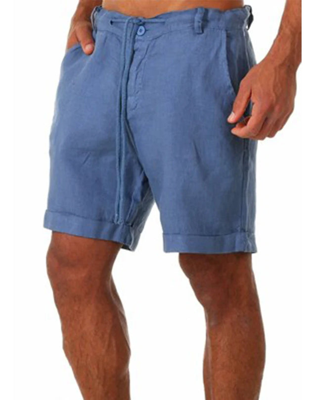 KB New Men's Cotton Linen shorts Pants Male Summer Breathable Solid Color Linen Trousers Fitness Streetwear S-4XL