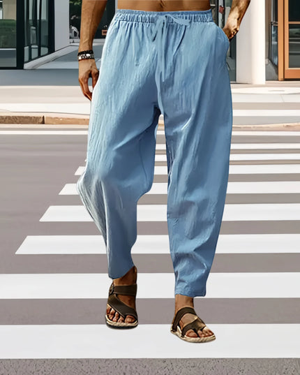 Fashion Mens Linen Wide Pants Korean Trousers Oversize Sports Streetwear Male Spring Yoga Pants Casual Men Clothing Sweatpants