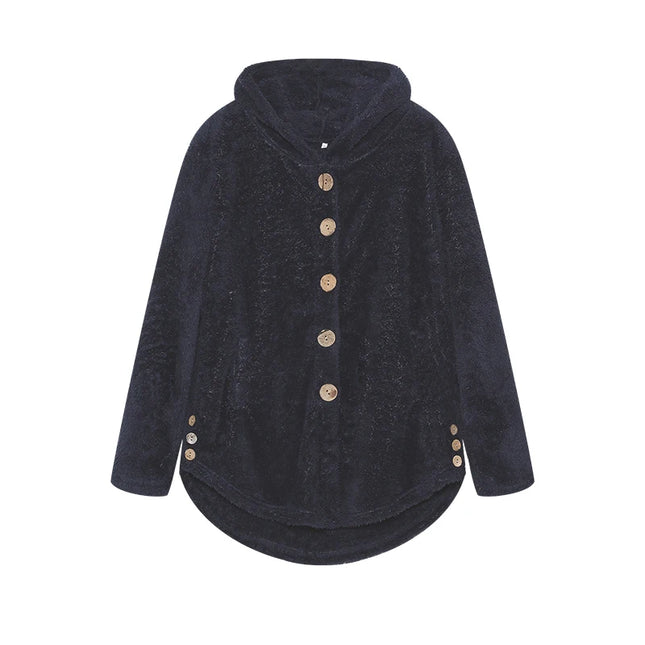 Fashion Trend Autumn and Winter Press-pleated Printed Turn-collar Long-sleeved Shirt Two-piece Furry Coat