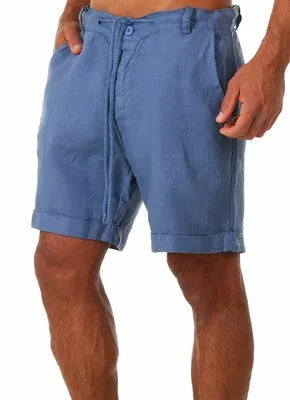 KB New Men's Cotton Linen shorts Pants Male Summer Breathable Solid Color Linen Trousers Fitness Streetwear S-4XL