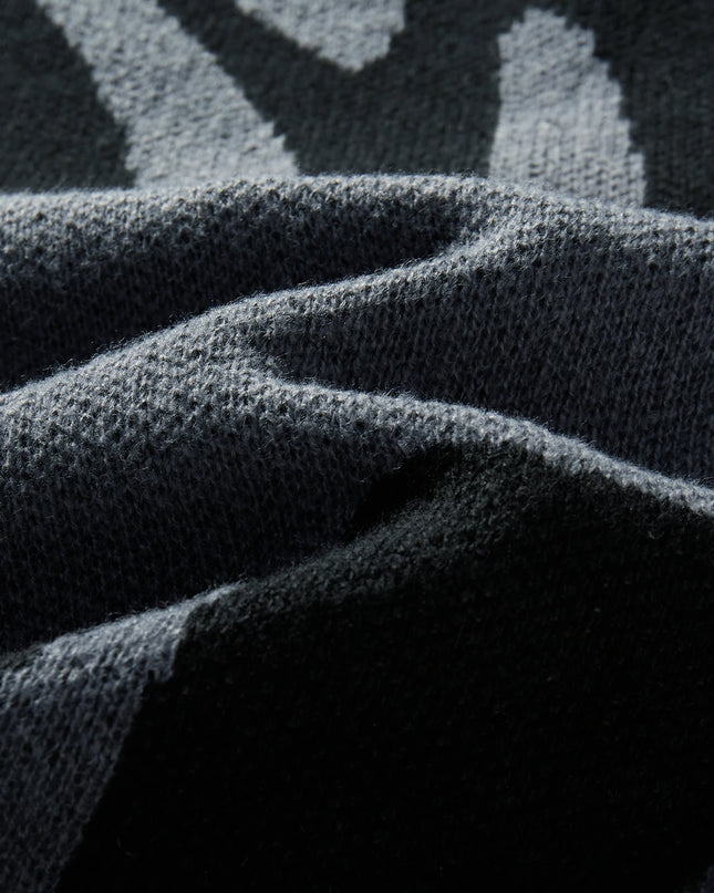 New Popular Autumn Winter Irregular Jacquard Pattern Pullover Sweater Casual Round Neck Contrast Color Knitted Men's Pullover