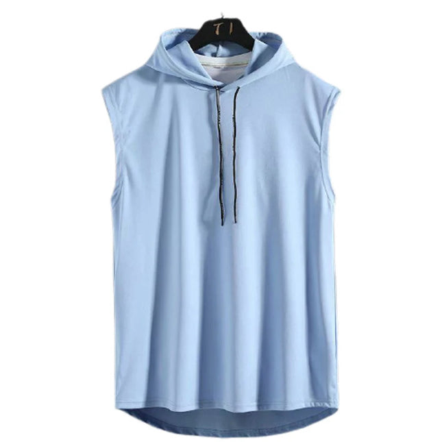 Summer Gym Tank Top Men Hooded Sleeveless Shirt Bodybuilding Top Fashion Hip Pop Vest Sweatshirt Fitness Singlets Man Clothing