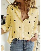 Birds Print Yellow / M