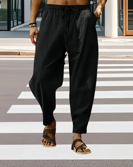Fashion Mens Linen Wide Pants Korean Trousers Oversize Sports Streetwear Male Spring Yoga Pants Casual Men Clothing Sweatpants
