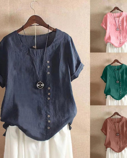 Linen Shirt For Women's  Vintage Shirt Linen Clothing Linen Blouses Long Sleeve Top Plus Size Clothing