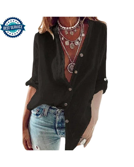 Women’s Cotton Linen Shirt, Casual Long Sleeve Blouse, Oversized Linen Shirt, Lightweight Summer Shirt