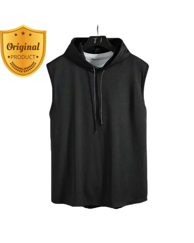 Men's Tank Tops Vest Sleeveless Tees For Male Loose Fit Hooded Tank Top Streetwear Vest for Men