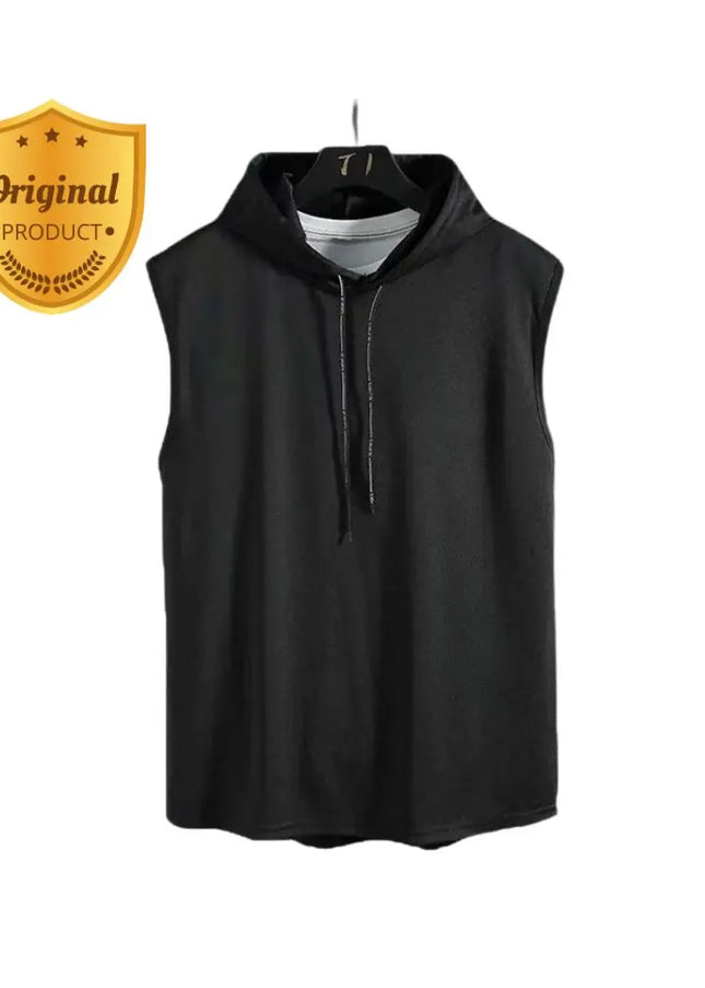 Men's Tank Tops Vest Sleeveless Tees For Male Loose Fit Hooded Tank Top Streetwear Vest for Men