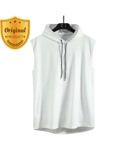 Men's Tank Tops Vest Sleeveless Tees For Male Loose Fit Hooded Tank Top Streetwear Vest for Men