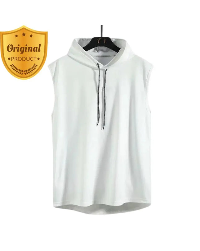 Men's Tank Tops Vest Sleeveless Tees For Male Loose Fit Hooded Tank Top Streetwear Vest for Men