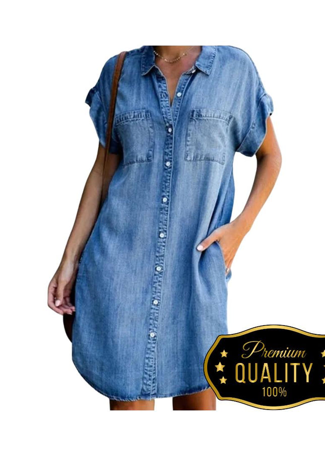 Denim Shirt Dress: Vintage 90s Style, Women’s Casual Summer Dress