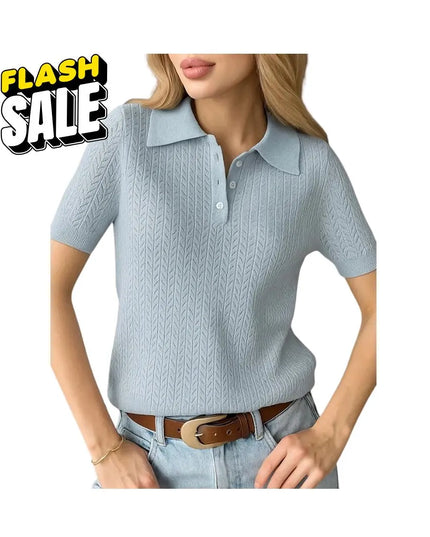 Women’s Summer Knit Top: Cotton Short Sleeve Jumper, Casual Lightweight Fashion