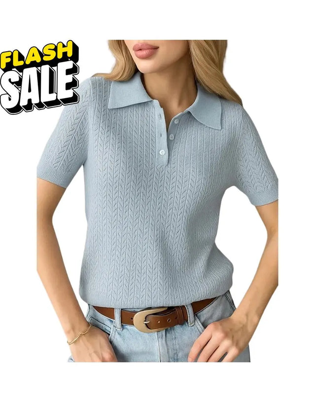 Women’s Summer Knit Top: Cotton Short Sleeve Jumper, Casual Lightweight Fashion