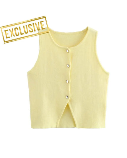 Women’s White Knit Crop Top: Ribbed Tank, Sleeveless Casual Summer Fashion