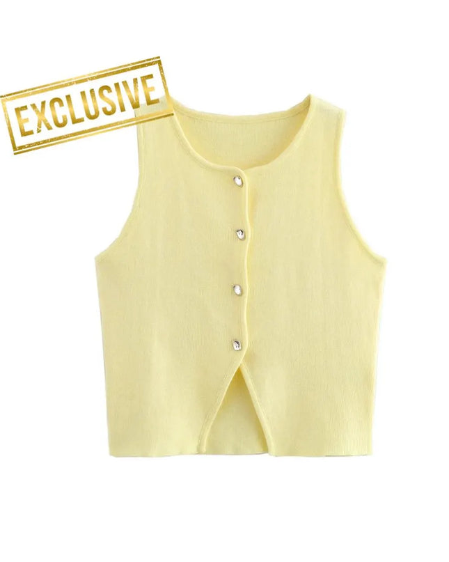 Women’s White Knit Crop Top: Ribbed Tank, Sleeveless Casual Summer Fashion