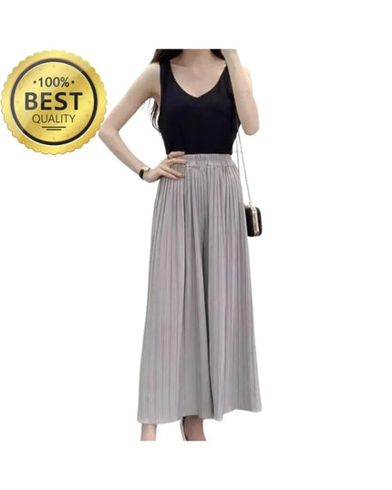 Wide Leg Pleated Skirt Pants: Korean Style Summer Culottes