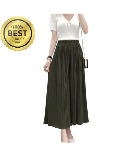 Wide Leg Pleated Skirt Pants: Korean Style Summer Culottes