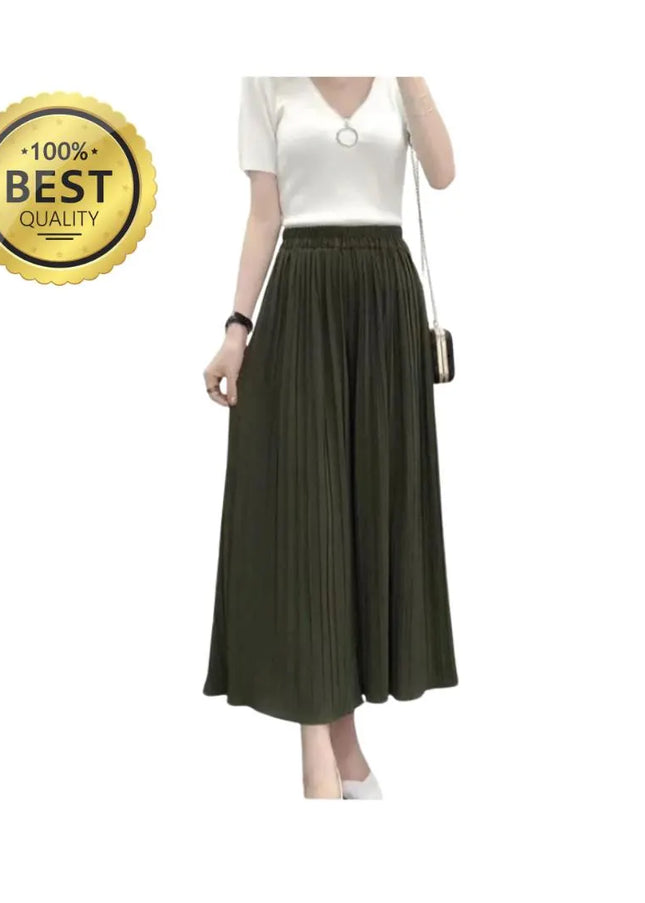 Wide Leg Pleated Skirt Pants: Korean Style Summer Culottes
