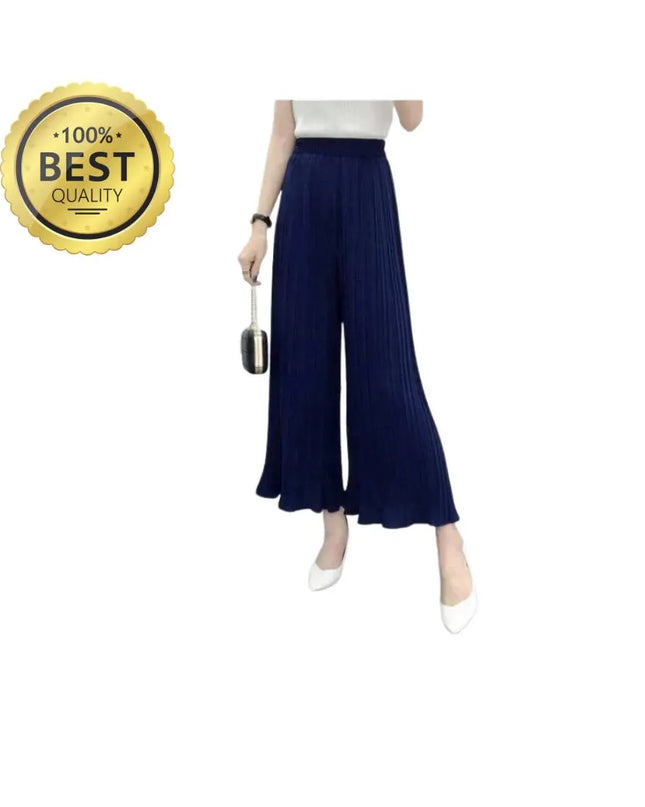 Wide Leg Pleated Skirt Pants: Korean Style Summer Culottes