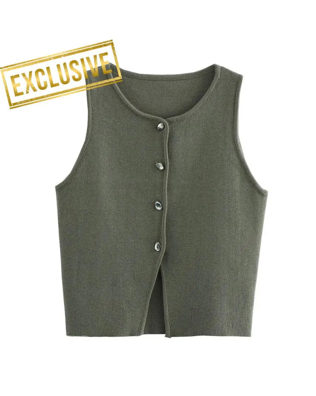 Women’s White Knit Crop Top: Ribbed Tank, Sleeveless Casual Summer Fashion