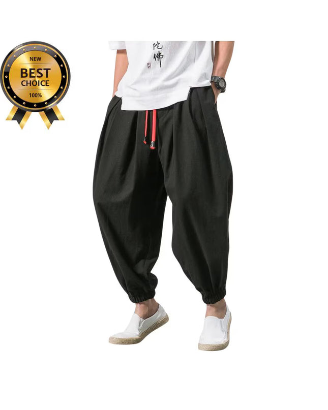Men’s Loose Harem Pants: Linen Oversized Trousers, Casual Sweatpants