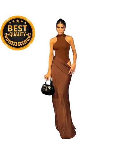 Sexy Hollow Out Women Maxi Dress Black Sleeveless High Waist Dress Female Autumn Skinny Elegant Party Clubwear