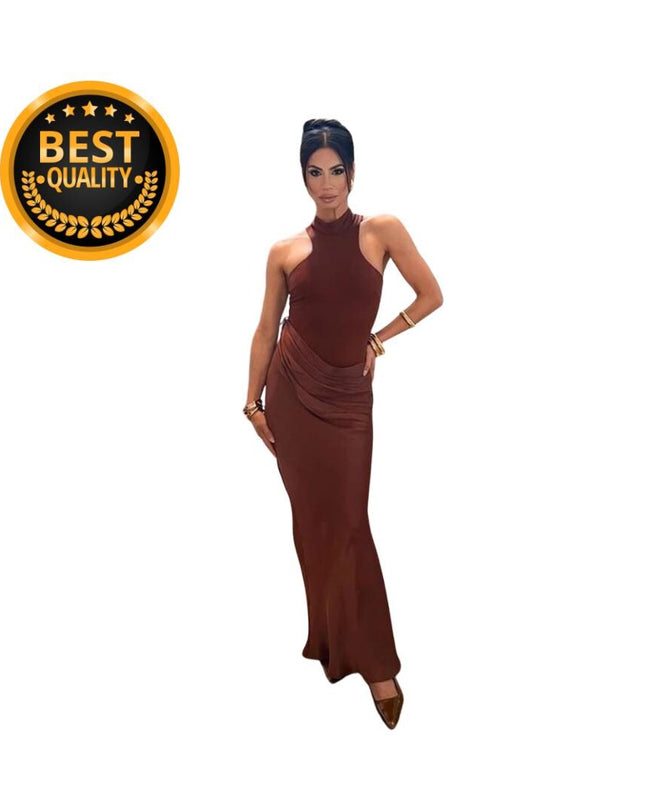 Sexy Hollow Out Women Maxi Dress Black Sleeveless High Waist Dress Female Autumn Skinny Elegant Party Clubwear
