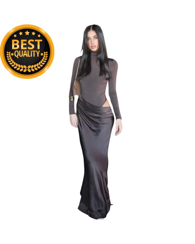 Sexy Hollow Out Women Maxi Dress Black Sleeveless High Waist Dress Female Autumn Skinny Elegant Party Clubwear