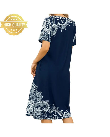 Plus Size Summer Dress: Elegant Loose Fit for Office & Party