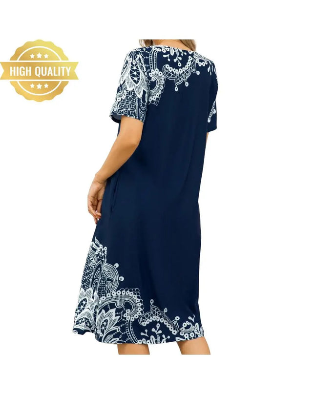 Plus Size Summer Dress: Elegant Loose Fit for Office & Party