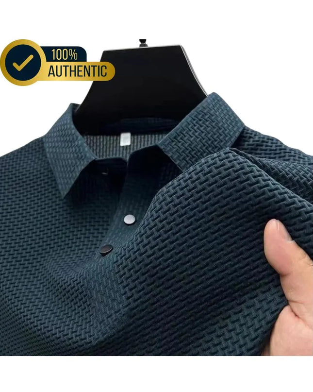 Men’s Casual Polo Shirt: Short Sleeve, Solid Color, Summer Business T-Shirt