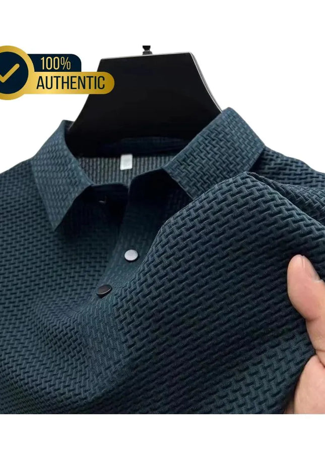 Men’s Casual Polo Shirt: Short Sleeve, Solid Color, Summer Business T-Shirt