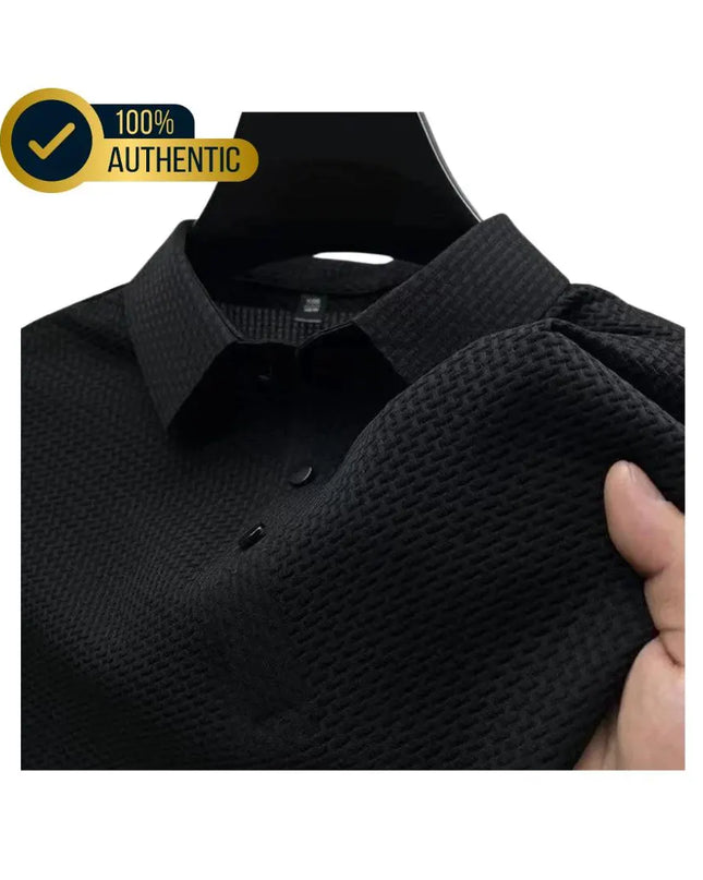 Men’s Casual Polo Shirt: Short Sleeve, Solid Color, Summer Business T-Shirt