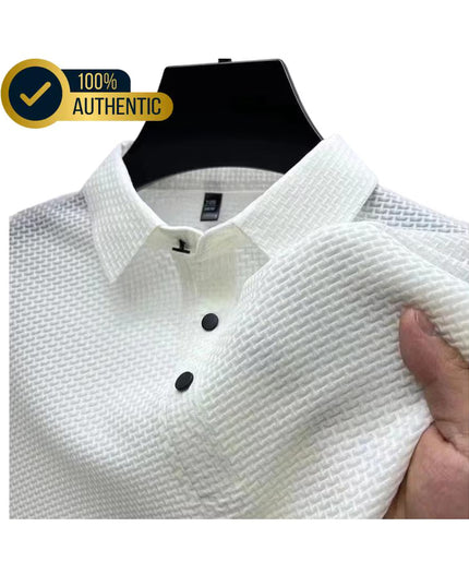 Men’s Casual Polo Shirt: Short Sleeve, Solid Color, Summer Business T-Shirt