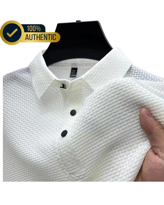 Men’s Casual Polo Shirt: Short Sleeve, Solid Color, Summer Business T-Shirt