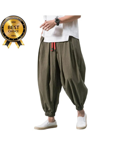 Men’s Loose Harem Pants: Linen Oversized Trousers, Casual Sweatpants
