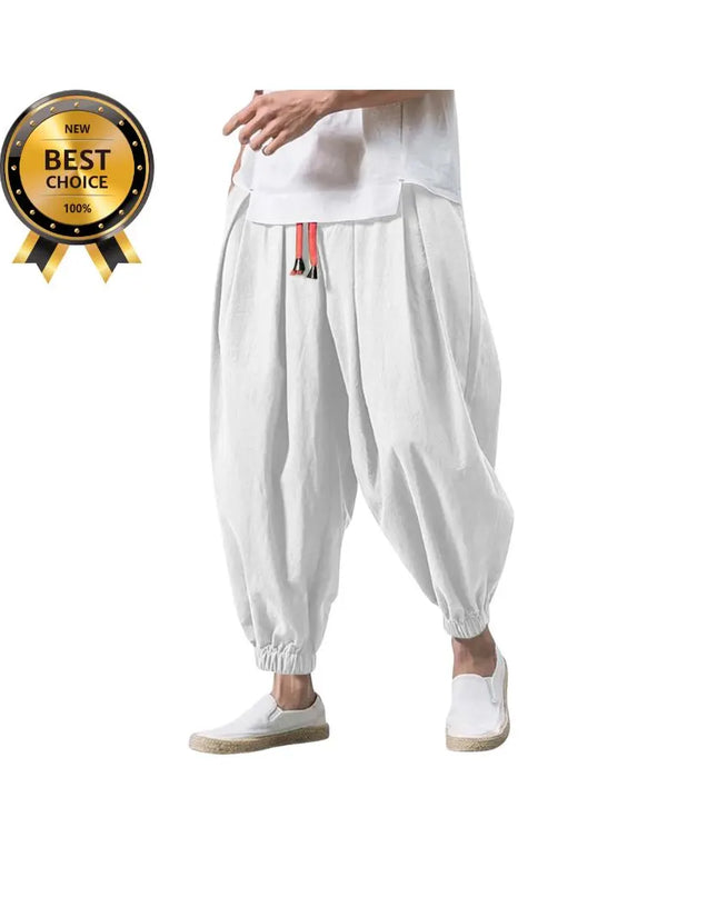 Men’s Loose Harem Pants: Linen Oversized Trousers, Casual Sweatpants