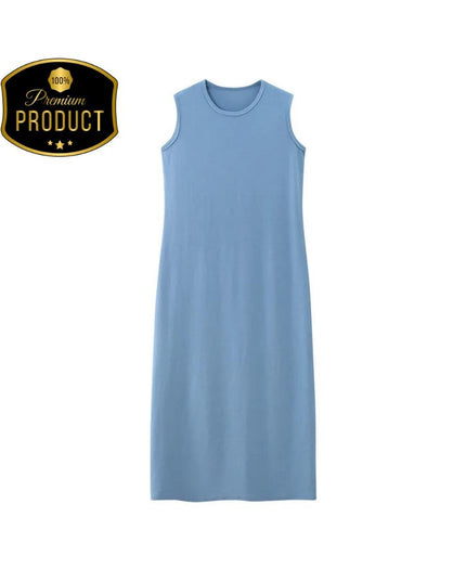 Summer Women’s Ribbed Maxi Dress with Cardigan – Ankle-Length Natural Fiber Two-Piece Outfit